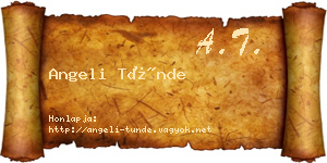 Angeli Tünde névjegykártya