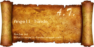 Angeli Tünde névjegykártya